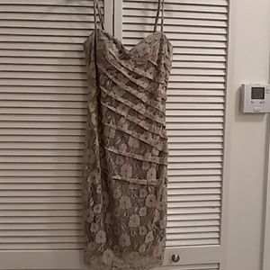 Ladies maueve and grey silver flower dress